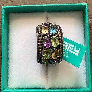 Effy Multi Gemstone Ring in 925 Sterling Silver/18K Yellow Gold,